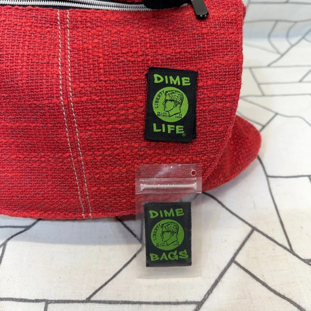 Dime Bags Life Backpack Medium Red Hemp Blend Convertible Woven Streetwear Bag